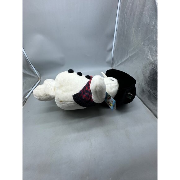 commonwealth snowden 1997 white Snowman Plush Toy top Hat & plaid Scarf 22" READ - Picture 10 of 14